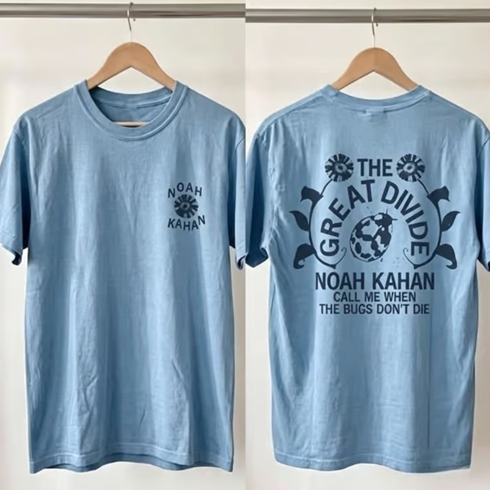 Noah Kahan The Great Divide Call Me When The Bugs Don't Die Vintage Blue T-Shirt